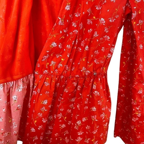 ZARA Belted Floral Wrap Style Long Sleeve Blouse - Picture 11 of 16